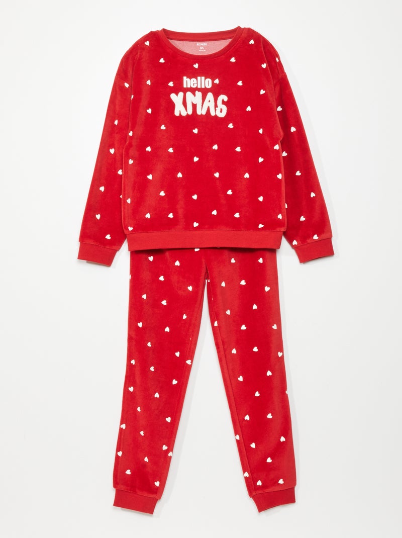 Conjunto pijama de Natal  - 2 peças VERMELHO - Kiabi