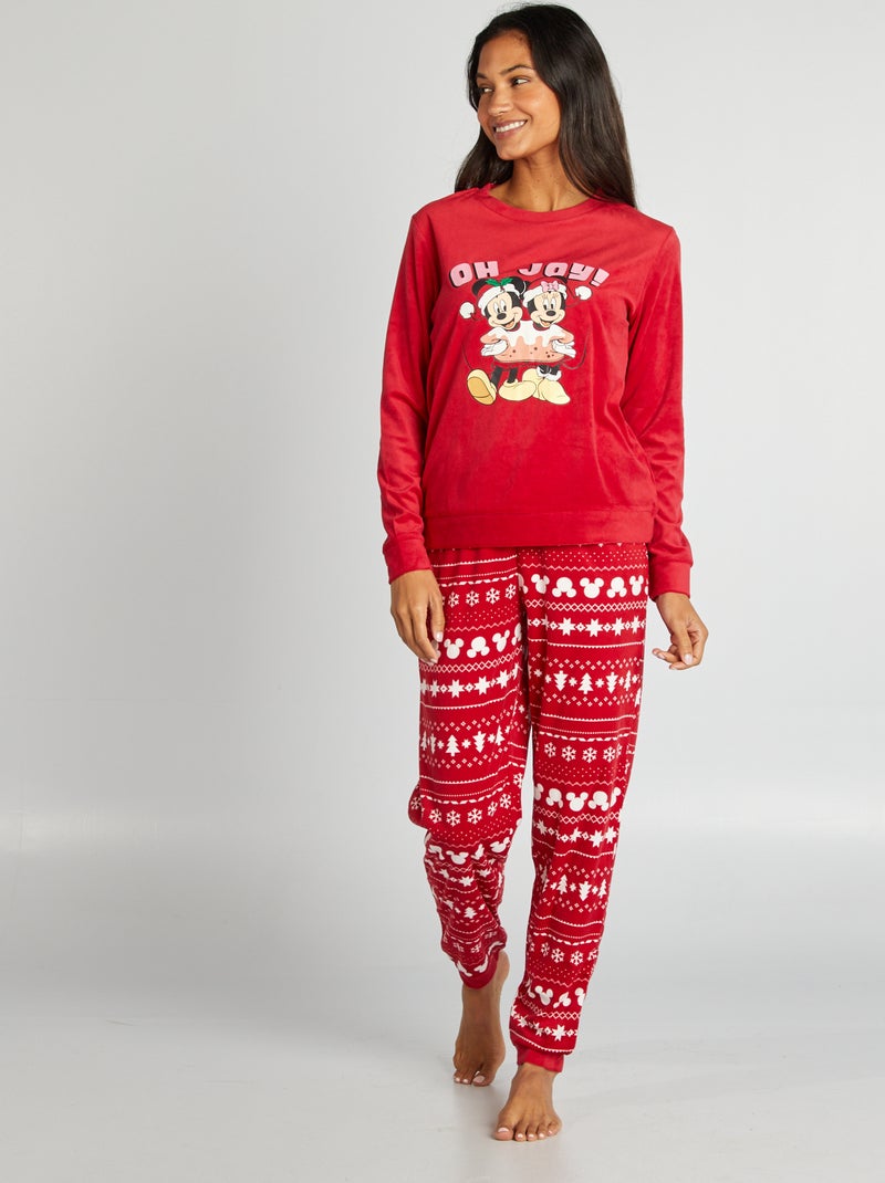Conjunto pijama de Natal 'Mickey' e 'Minnie' VERMELHO - Kiabi