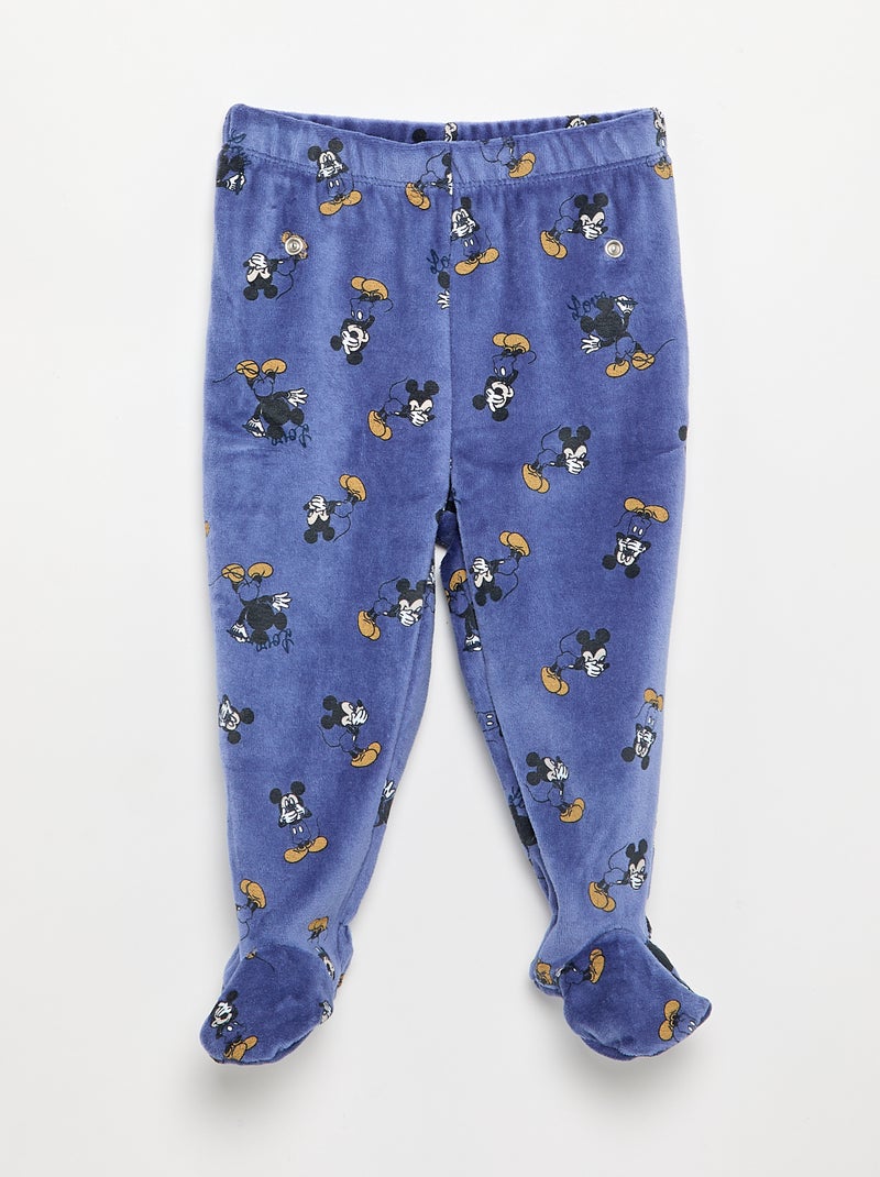 Conjunto pijama de veludo 'Mickey Mouse' - 2 peças Azul - Kiabi