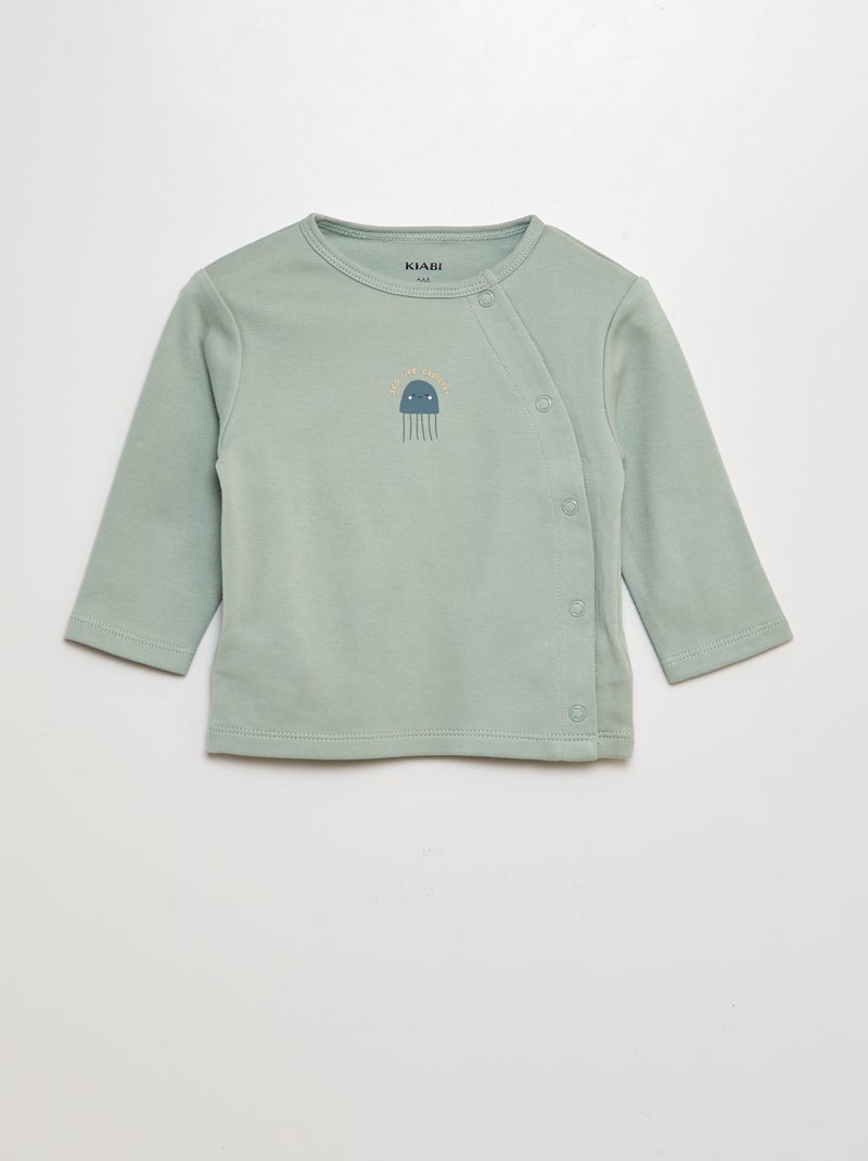 Conjunto pijama e t-shirt + calças com pés - 2 peças BRANCO - Kiabi