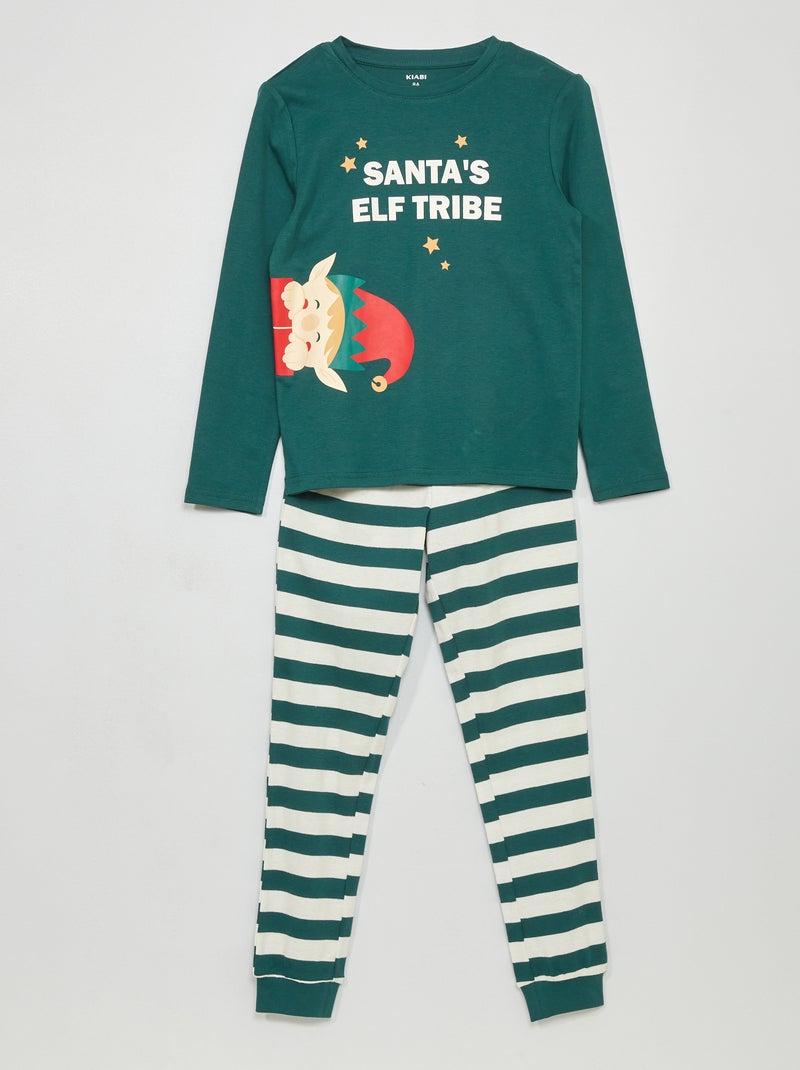 Conjunto pijama em algodão VERDE - Kiabi