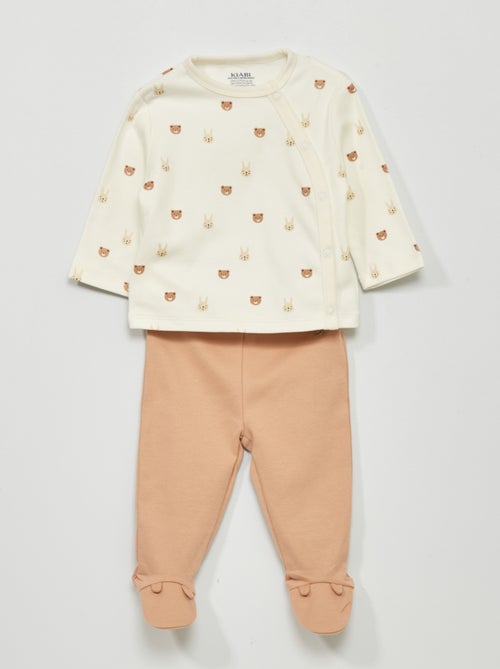 Conjunto pijama em interlock - 2 peças - Kiabi