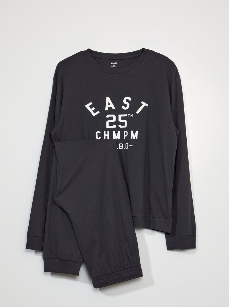 Conjunto pijama em jersey - 2 peças CINZA - Kiabi