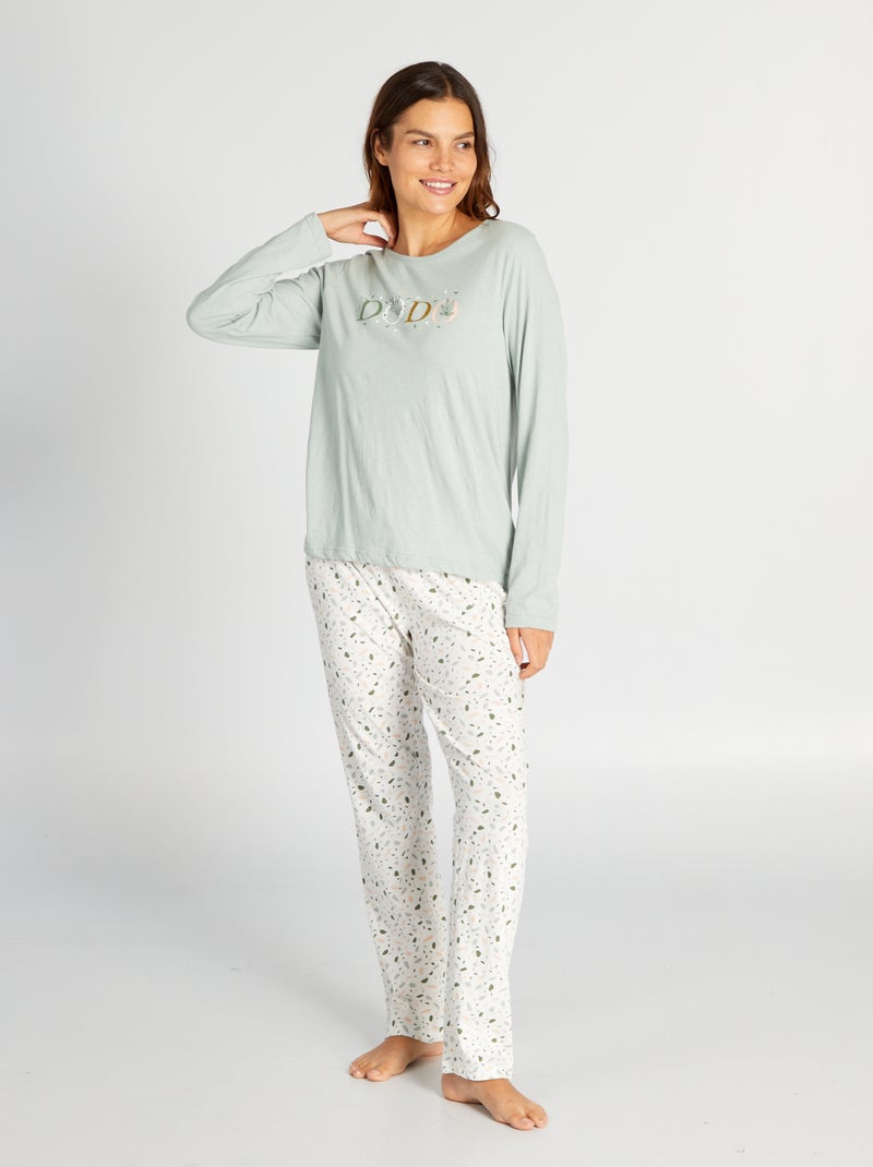 Conjunto pijama em jersey 'dodo' - 2 peças VERDE - Kiabi