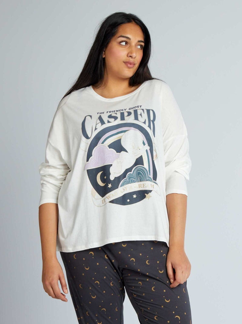 Conjunto pijama 'Fantasminha' - 2 peças BRANCO - Kiabi