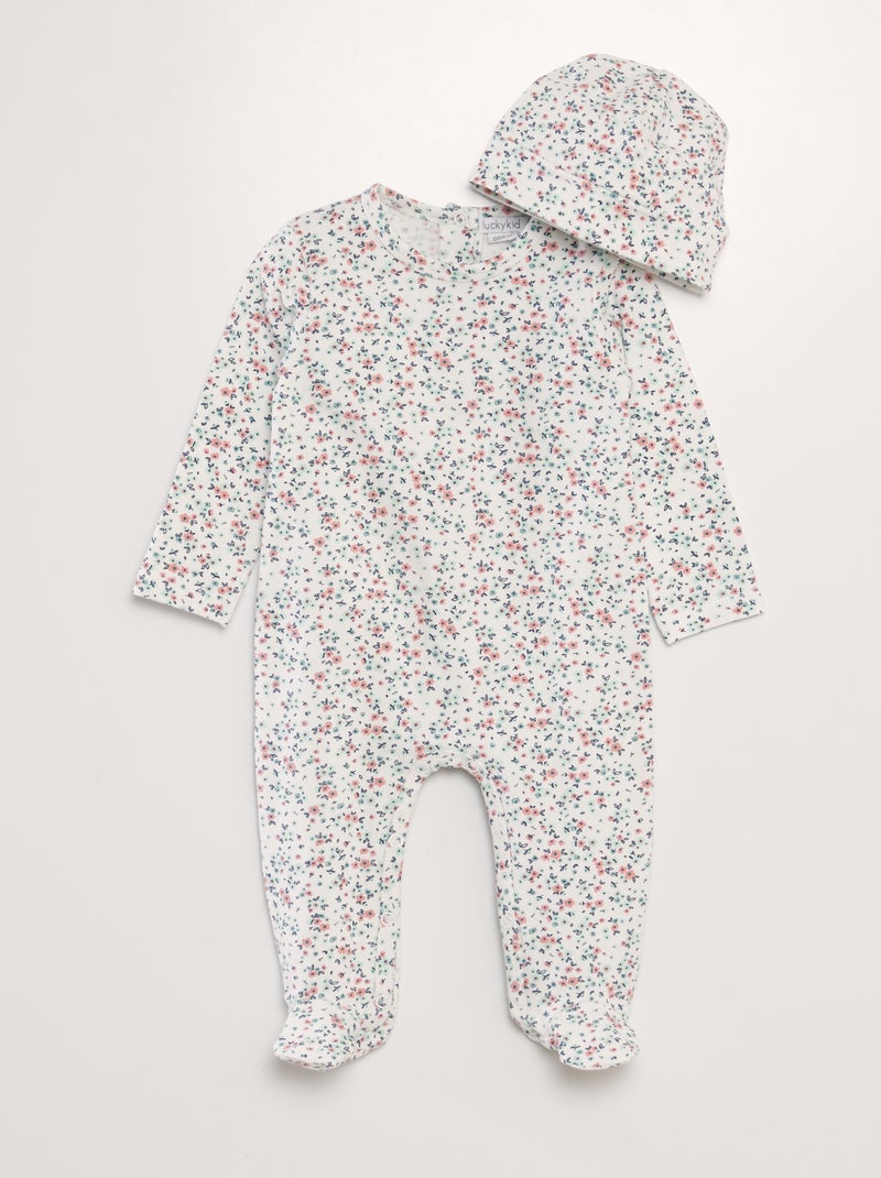 Conjunto pijama + gorro - 2 peças ROSA - Kiabi