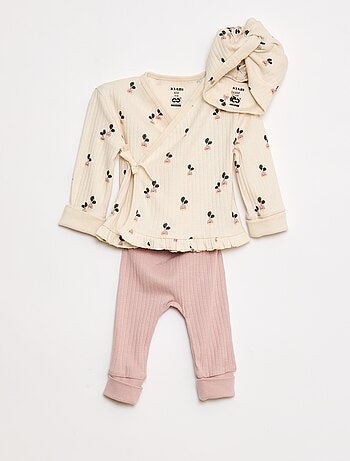 Conjunto pijama + gorro - 3 peças - cradle to cradle