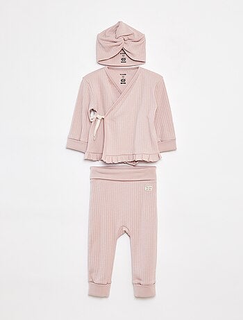 Conjunto pijama + gorro - 3 peças - cradle to cradle