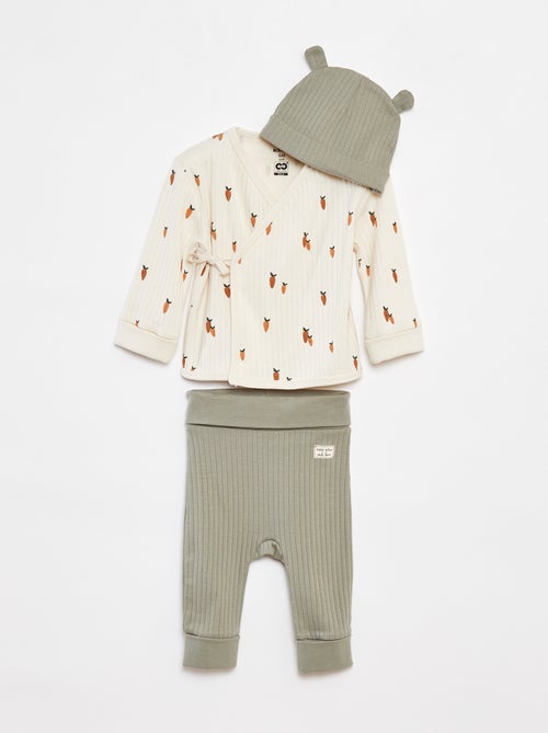 Conjunto pijama + gorro - 3 peças - Kiabi