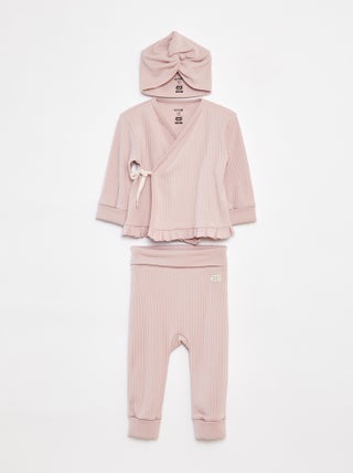 Conjunto pijama + gorro - 3 peças