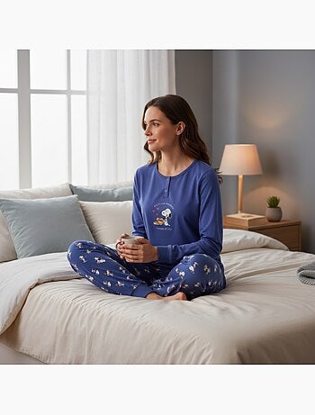 Conjunto pijama mulher leve bordado estampado fantasia ozabi