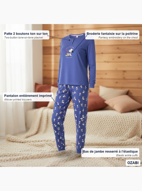 Conjunto pijama mulher leve bordado estampado fantasia ozabi - Kiabi