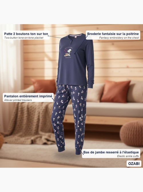 Conjunto pijama mulher leve bordado estampado fantasia ozabi - Kiabi