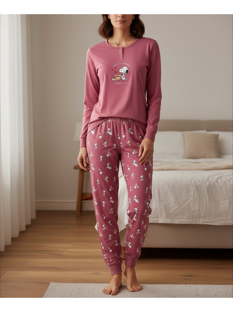Conjunto pijama mulher leve bordado estampado fantasia ozabi Rosa - Kiabi