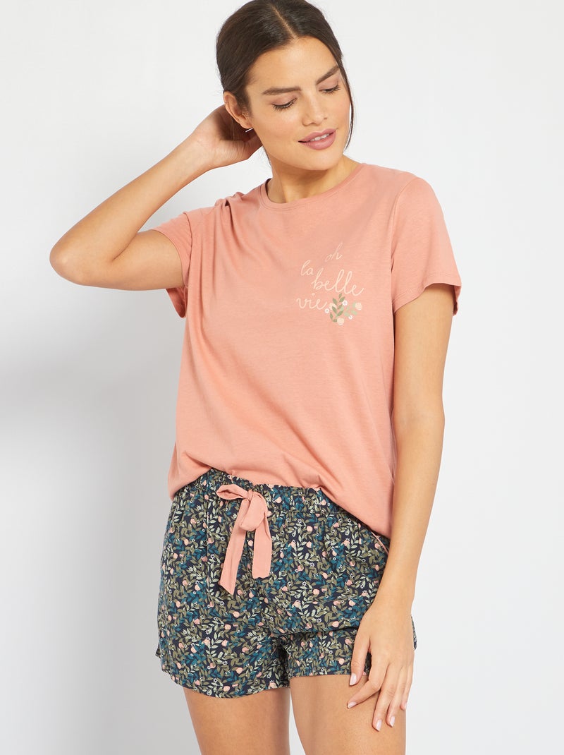 Conjunto pijama 'oh la belle vie' Rosa - Kiabi