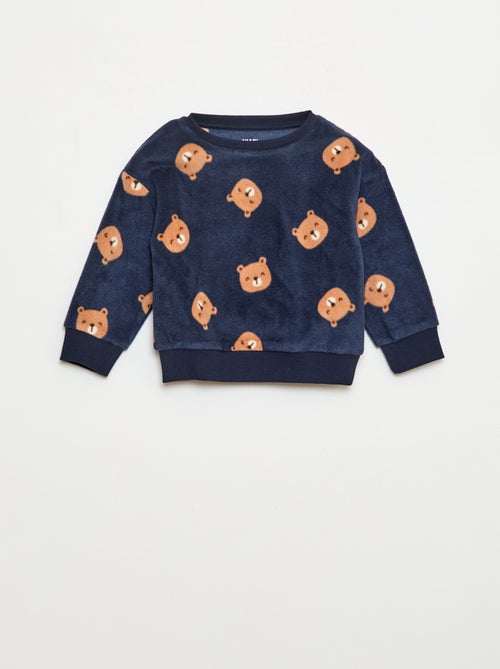 Conjunto pijama parte de cima + calças de polar - Kiabi