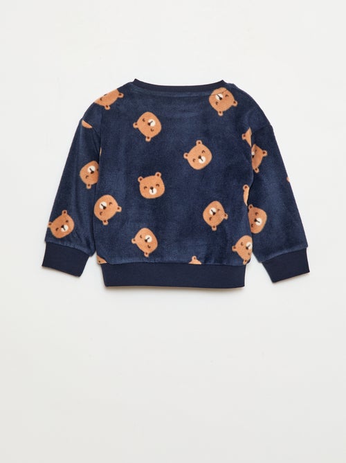 Conjunto pijama parte de cima + calças de polar - Kiabi