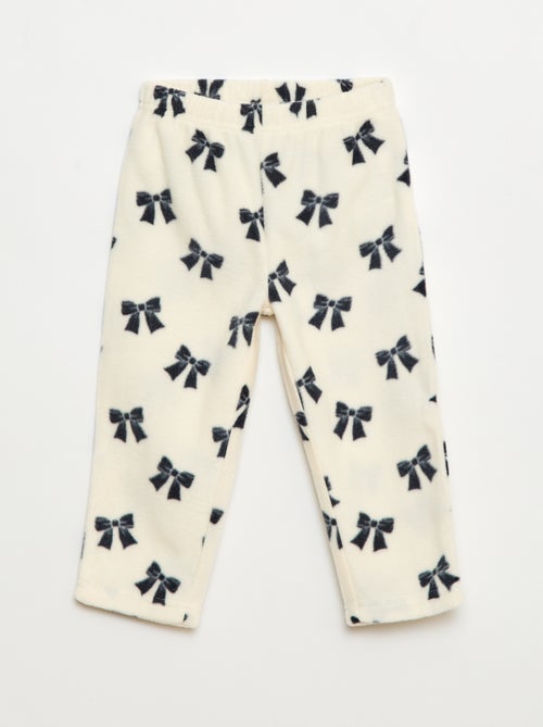 Conjunto pijama parte de cima + calças em polar - Kiabi