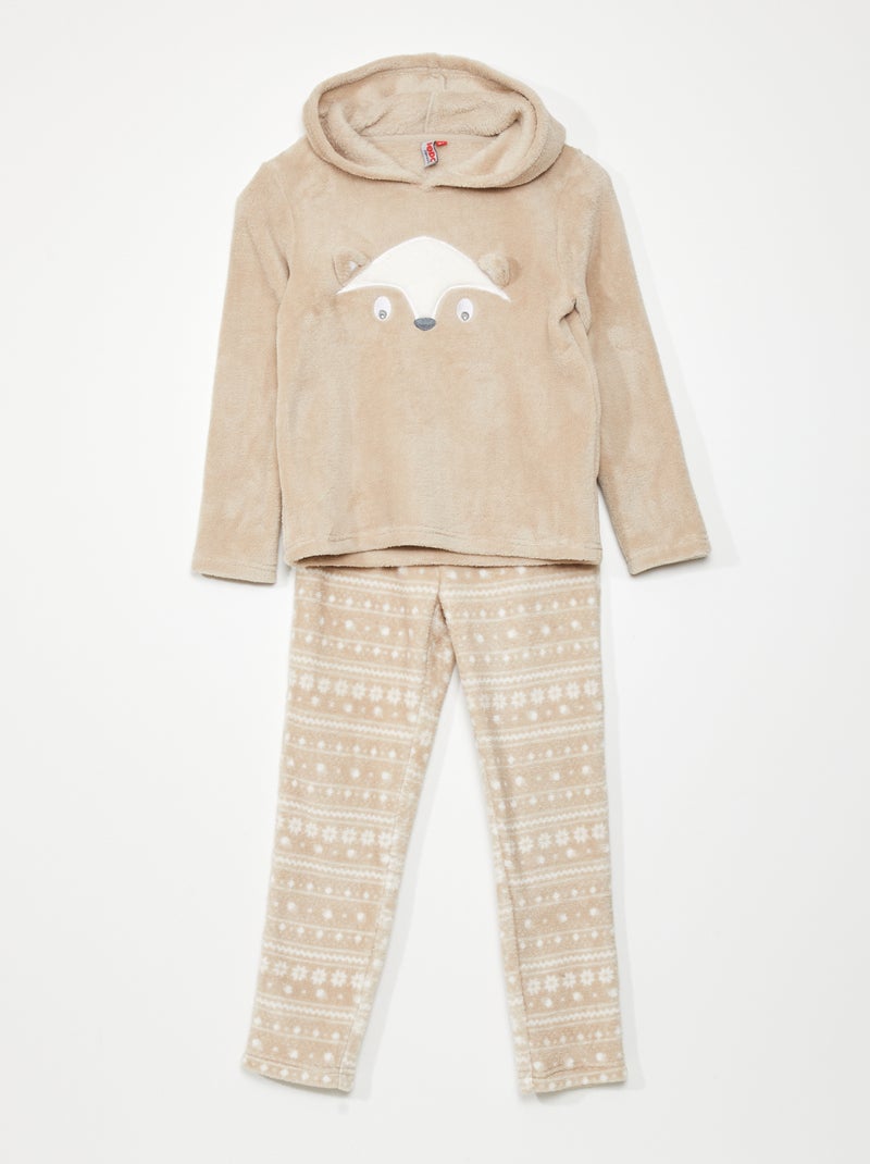 Conjunto pijama polar - 2 peças BEGE - Kiabi