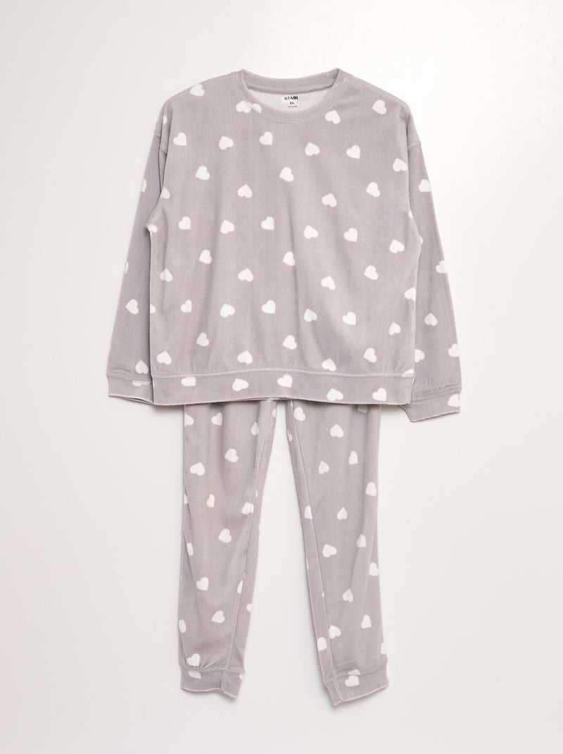 Conjunto pijama polar - 2 peças CINZA - Kiabi