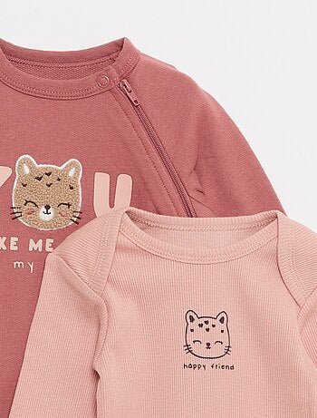 Conjunto pijama quente de fleece & body