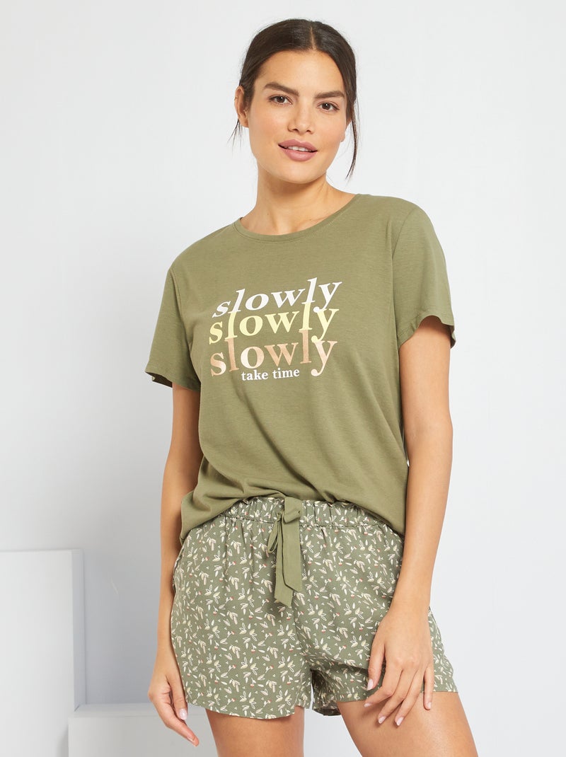Conjunto pijama 'slowly' Caqui - Kiabi