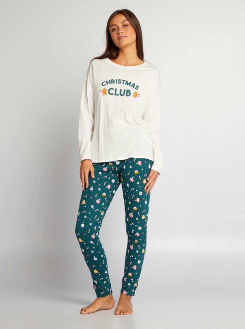 Conjunto pijama t-shirt + calças - 2 peças - Kiabi
