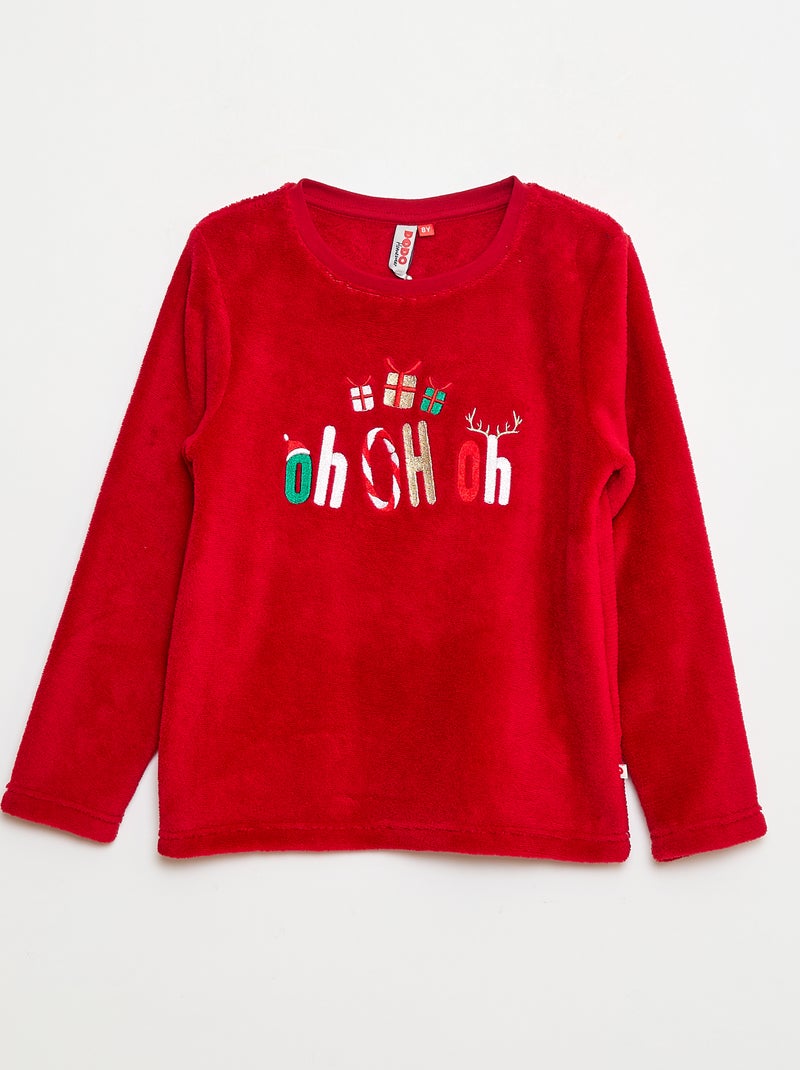 Conjunto pijama t-shirt + calças - 2 peças Vermelho - Kiabi