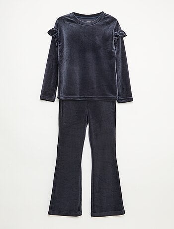 Conjunto pijama t-shirt + calças de veludo - 2 peças