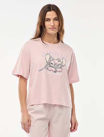 Conjunto pijama t-shirt + calças em popelina 'Angel' - 2 peças