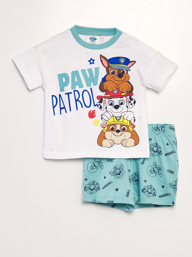 Conjunto pijama t-shirt + calções 'Patrulha Pata' AZUL - Kiabi