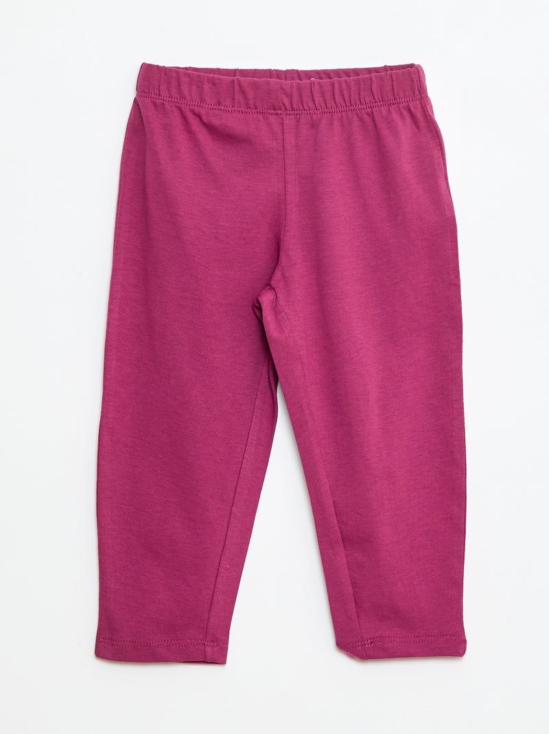 Conjunto pijama t-shirt + legging estampado - 2 peças Bege - Kiabi
