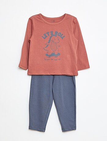 Conjunto pijama t-shirt + leggings com estampado - 2 peças