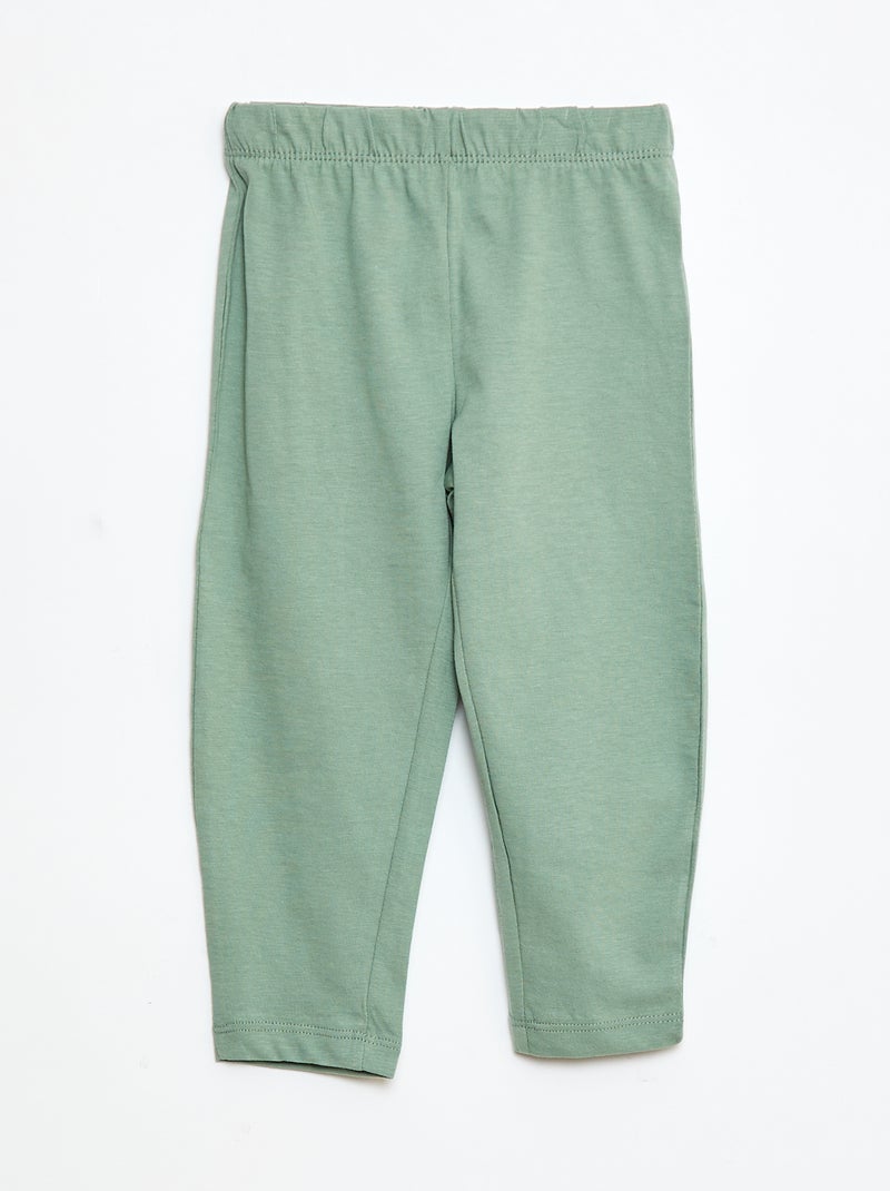Conjunto pijama t-shirt + leggings estampado - 2 peças Bege - Kiabi