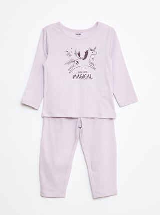 Conjunto pijama t-shirt + leggings estampado - 2 peças
