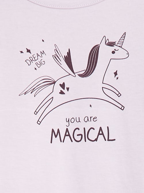 Conjunto pijama t-shirt + leggings estampado - 2 peças - Kiabi