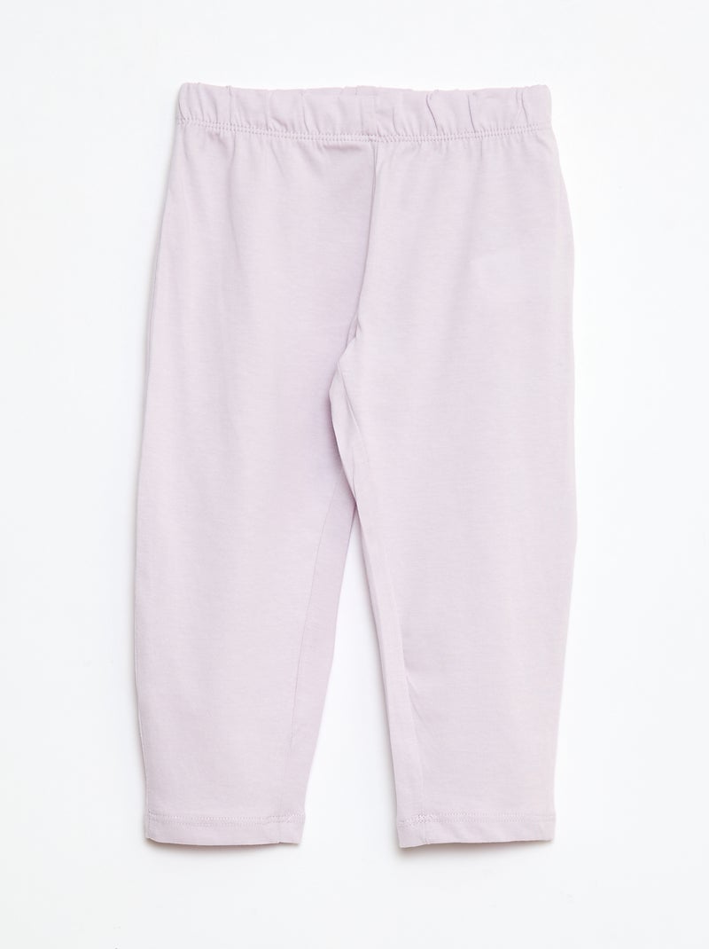 Conjunto pijama t-shirt + leggings estampado - 2 peças Violeta - Kiabi