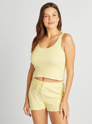 Conjunto pijama top + calções - 2 peças