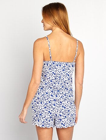 Conjunto pijama top + calções em algodão - 2 peças