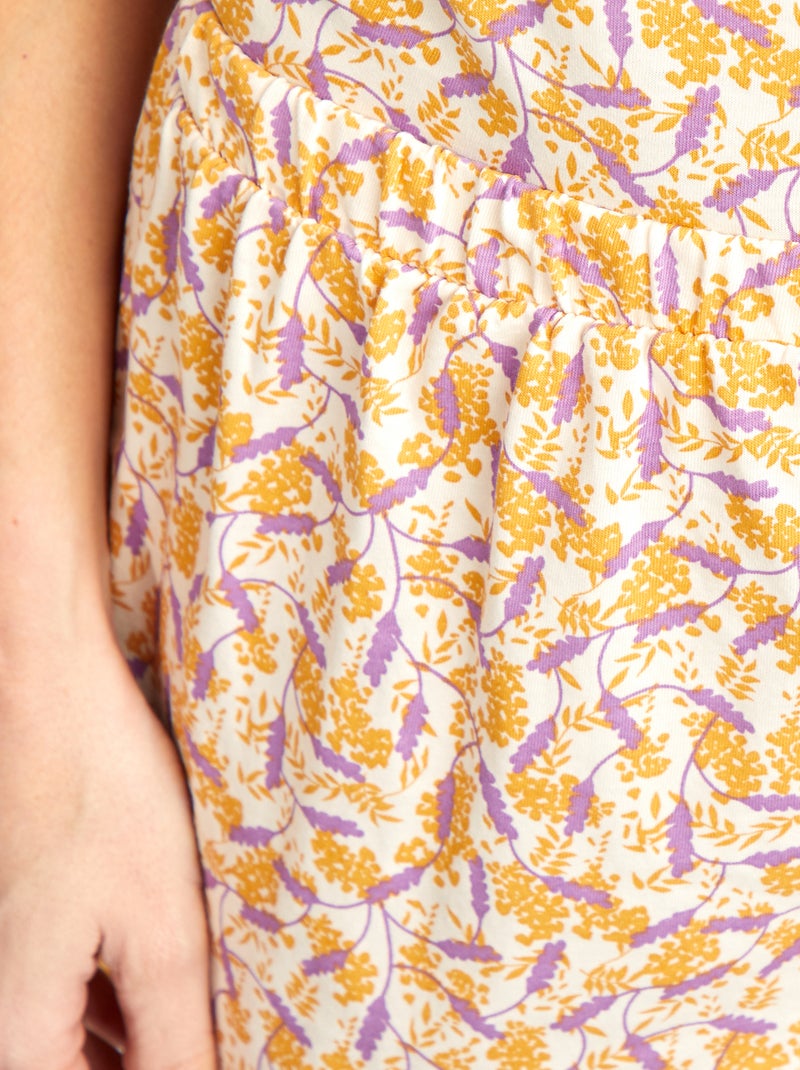 Conjunto pijama top + calções em algodão - 2 peças BRANCO - Kiabi