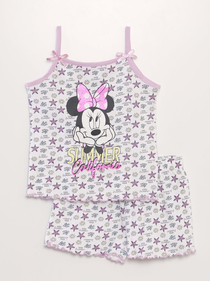 Conjunto pijama top + calções 'Minnie' 'Disney' - 2 peças BRANCO - Kiabi
