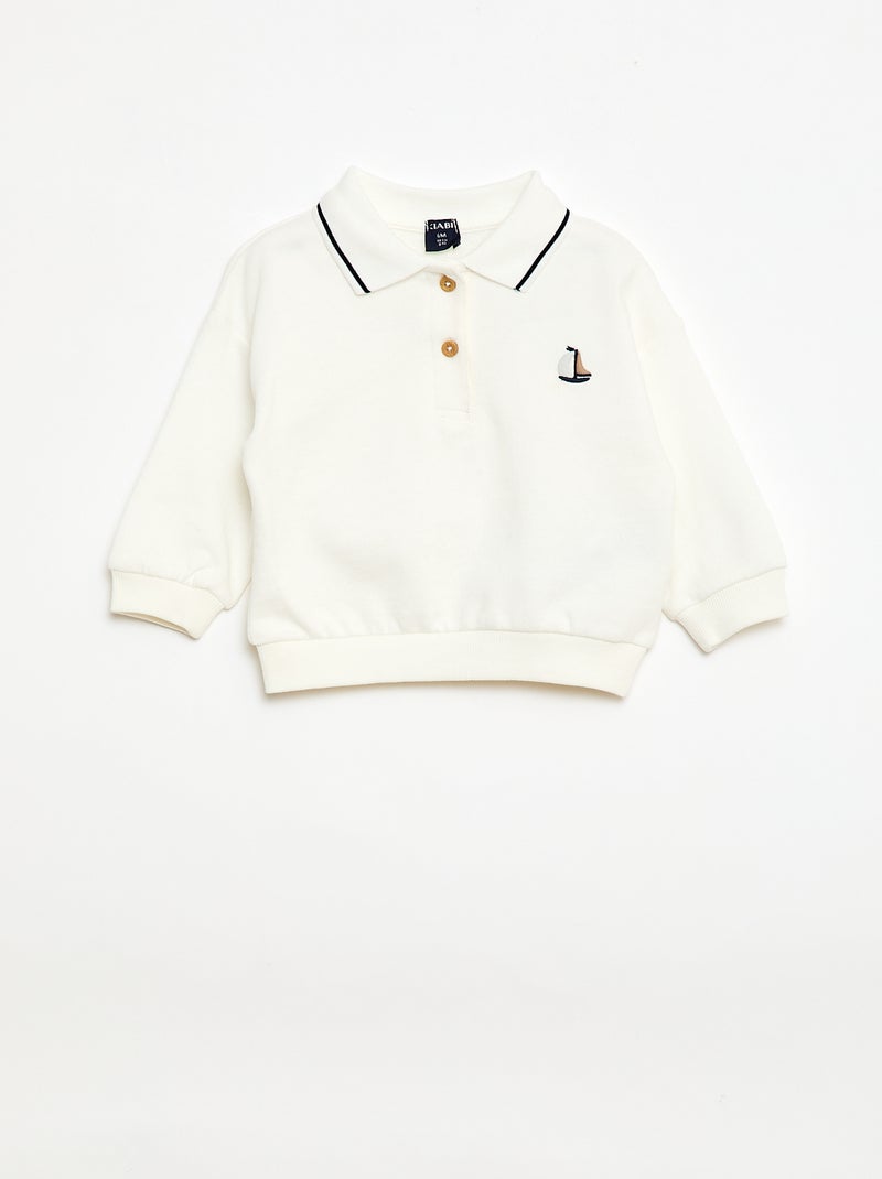 Conjunto polo + calças - 2 peças Branco - Kiabi