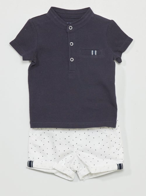 Conjunto polo + calções - 2 peças - Kiabi