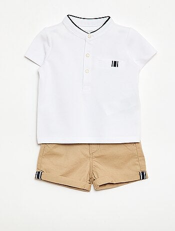Conjunto polo + calções - 2 peças