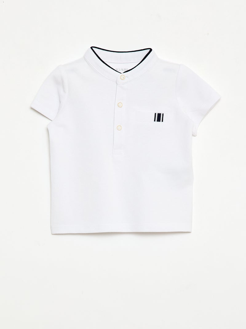 Conjunto polo + calções - 2 peças Branco - Kiabi