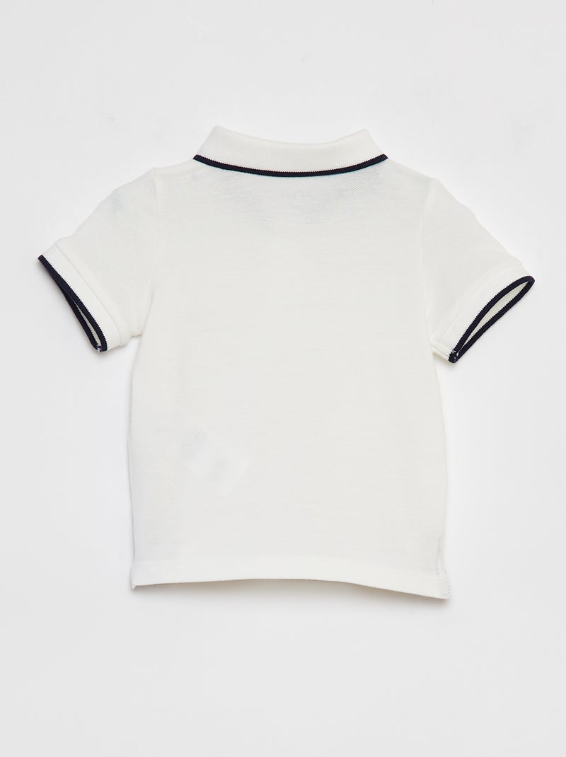 Conjunto polo + jardineiras  - 2 peças BRANCO - Kiabi