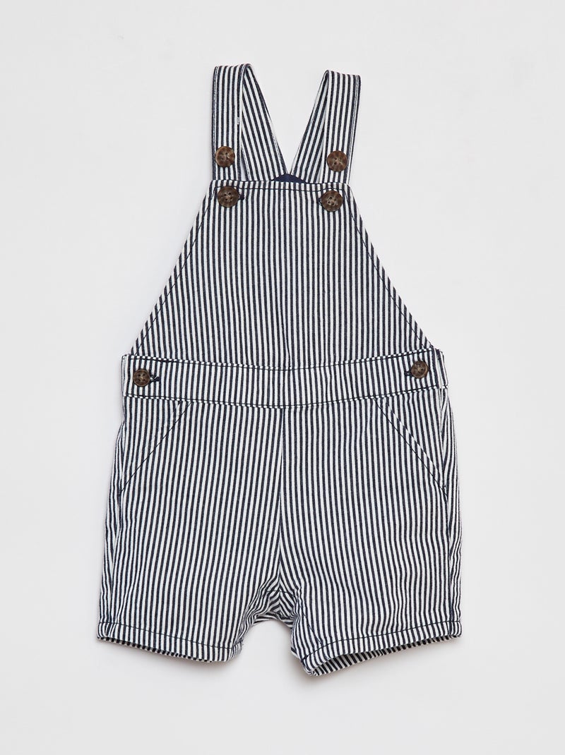 Conjunto polo + jardineiras  - 2 peças BRANCO - Kiabi