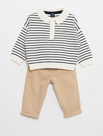 Conjunto polo quente + calças - 2 peças