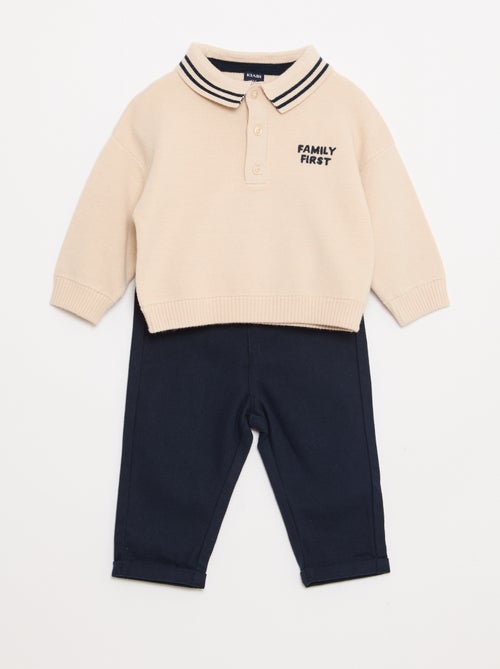 Conjunto polo quente + calças - 2 peças - Kiabi