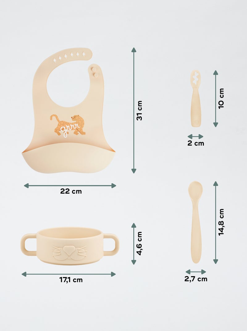 Conjunto primeiras refeições tigre Bege - Kiabi